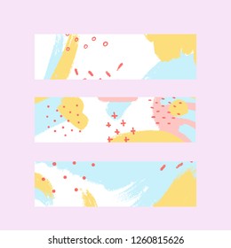 Set for art template design, list, front page, mockup brochure theme style, idea, cover, print, flyer, blank. Vector illustration