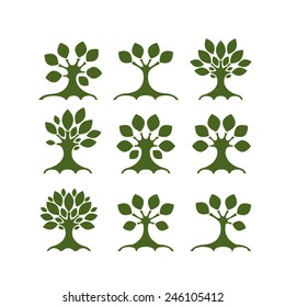 Set Art Trees Your Design Vector Stock Vector (Royalty Free) 250336699 ...