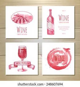 Set of art wine banners and labels design