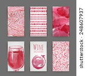 Set of art wine cards and labels design