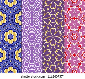Set of Art-deco pattern. Seamless. Arabesque. vector illustration. For invitation wedding, valentine's, background, wallpaper.