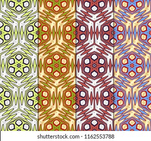 Set of Art-deco pattern. Seamless. Arabesque. vector illustration. For invitation wedding, valentine's, background, wallpaper.