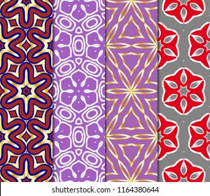 Set of Art-deco pattern. Seamless. Arabesque. vector illustration. For invitation wedding, valentine's, background, wallpaper.