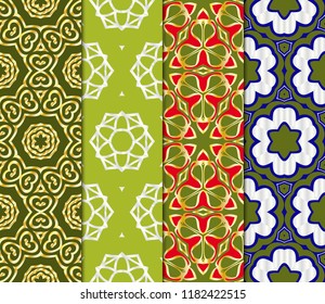 Set of Art-deco pattern. Seamless. Arabesque. vector illustration. For invitation wedding, valentine's, background, wallpaper.