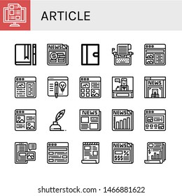 Set of article icons such as Blog, Journal, News, Typewriter, Article, Write, Newspaper, Script , article
