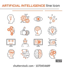 Set Of Artifical Intelligence Icons.