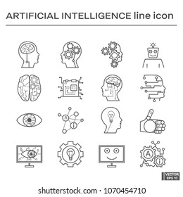 Set Of Artifical Intelligence Icons.