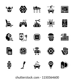 Set of Artificial Intelligence Glyph Vector Icons 