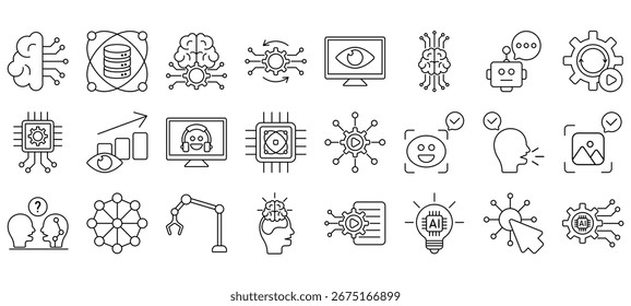 Set of artificial intelligence Icons or symbols Vector fully editable file.