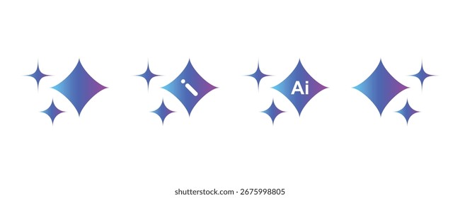 Set of artificial intelligence line icons. Technology, ai, digital, brain, chip etc