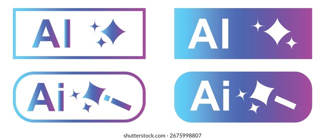 Set of artificial intelligence line icons. Technology, ai, digital, brain, chip etc