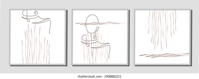 
set of artistic abstract paintings