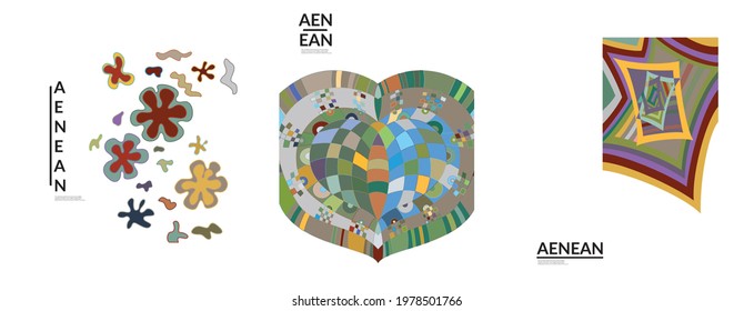 Set of artistic abstract vector illustrations in graffiti wall style. Cubism art design elements isolated on white. Modern mystic natural spiritual idea. Futuristic geometry in hand drawing line.