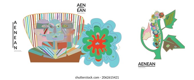 Conjunto de ilustraciones vectoriales abstractas artísticas al estilo de la pared del graffiti. Elementos de diseño artístico cubismo aislados en blanco. Idea espiritual mística moderna y natural. Geometría futurista en línea de dibujo a mano.