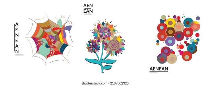 Set of artistic abstract vector illustrations in graffiti wall style. Cubism art design elements isolated on white. Modern mystic natural spiritual idea. Futuristic geometry in hand drawing line.