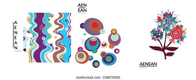 Set of artistic abstract vector illustrations in graffiti wall style. Cubism art design elements isolated on white. Modern mystic natural spiritual idea. Futuristic geometry in hand drawing line.