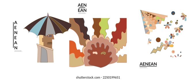 Conjunto de ilustraciones vectoriales abstractas artísticas al estilo de la pared del graffiti. Elementos de diseño artístico cubismo aislados en blanco. Idea espiritual mística moderna y natural. Geometría futurista en línea de dibujo a mano.