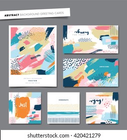 Set of artistic background greeting cards