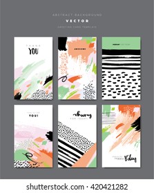 Set of artistic background greeting cards
