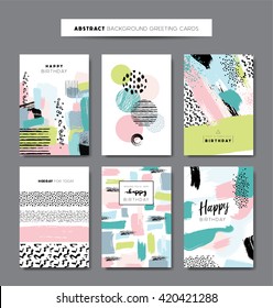 Set of artistic background greeting cards