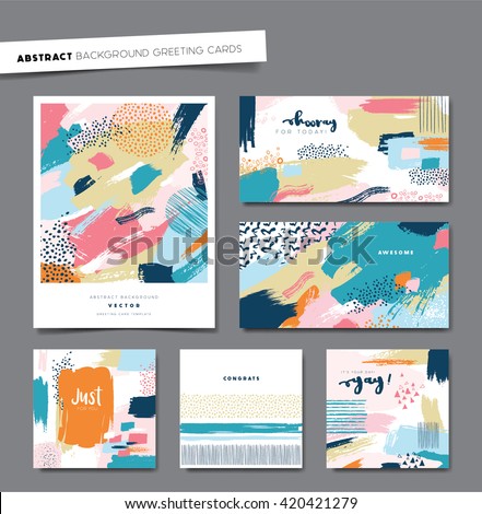 Set of artistic background greeting cards