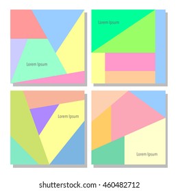 Set of artistic colorful universal cards. Wedding, anniversary, birthday, holiday, party. Design for poster, card, invitation.