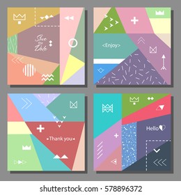 Set of artistic colorful universal cards. Wedding, anniversary, birthday, holiday, party. Design for poster, card, invitation.