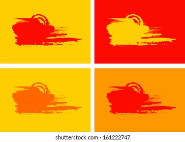 Set of artistic colorful vector backgrounds