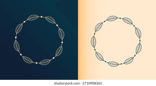 set of artistic and cute round border frame banner design vector