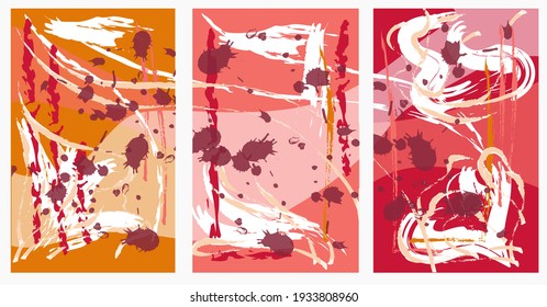 Conjunto de diseños artísticos de fondo geométrico. Ilustración vectorial dibujada a mano. Diseño elegante para impresión. Fondo elegante para el texto.