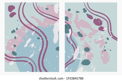 Conjunto de diseños artísticos de fondo geométrico. Ilustración vectorial dibujada a mano. Diseño elegante para impresión. Fondo elegante para el texto.