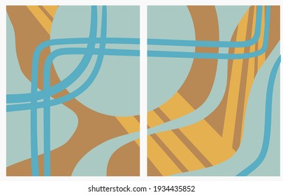Set of artistic geometric background designs. Hand-drawn vector illustration. Stylish design for print. Stylish background for text.