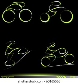 Set of artistic icons. Vector illustration.