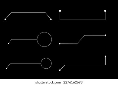 Conjunto de líneas artísticas. Golpes de grano dibujados a mano. Ilustración vectorial. Los trazos vectoriales blancos dibujados sobre fondo negro.