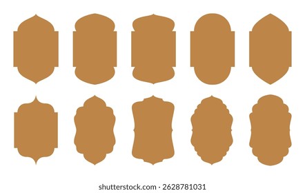 Conjunto de puerta de forma de mezquita artística. Marco de puerta de mezquita. Vector Básico islámico para estilo de etiqueta