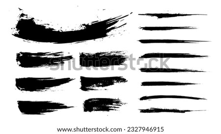 Set of artistic paint brush strokes
