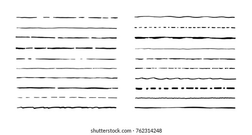 Set of artistic pen brushes. Hand drawn grunge strokes. Vector illustration - Shutterstock ID 762314248