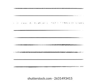 Set of artistic pen brushes.Doodles, ink brushes.Set of vector grunge brushes. Collection of strokes of markers. Set of wavy horizontal lines