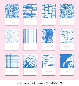 Set of artistic vector greeting cards design. Colorful frame pattern textures for wedding, anniversary, birthday, Valentine's day, party, poster, card, invitation, placard, brochure, flyer, template