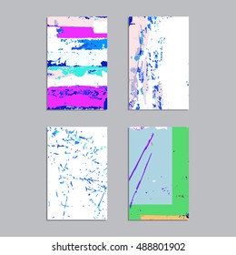 Set of artistic vector greeting cards design. Colorful frame pattern textures for wedding, anniversary, birthday, Valentine's day, party, poster, card, invitation, placard, brochure, flyer, template