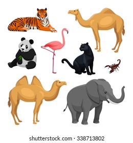 Set of asian animals