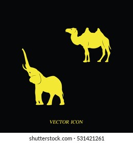 Set of asian animals.
