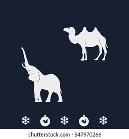 Set of asian animals.