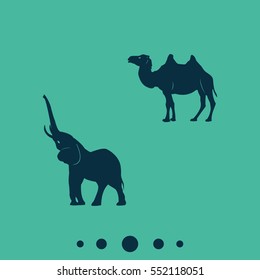 Set of asian animals.