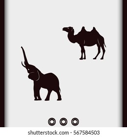 Set of asian animals.