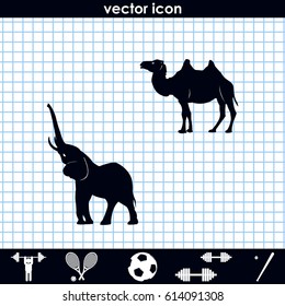 Set of asian animals.