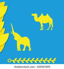 Set of asian animals.