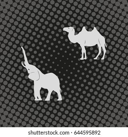 Set of asian animals.