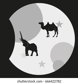 Set of asian animals.