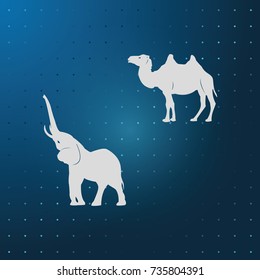 Set of asian animals.